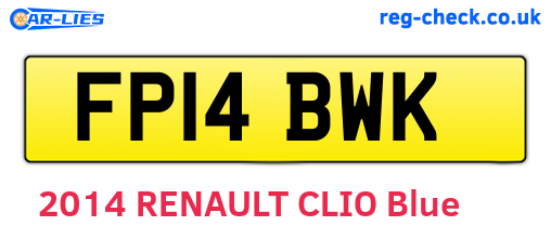 FP14BWK are the vehicle registration plates.