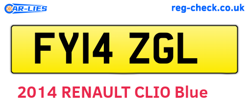 FY14ZGL are the vehicle registration plates.