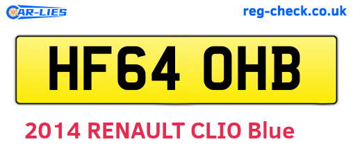 HF64OHB are the vehicle registration plates.