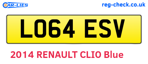 LO64ESV are the vehicle registration plates.