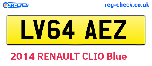 LV64AEZ are the vehicle registration plates.