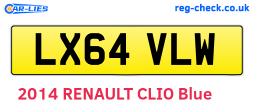 LX64VLW are the vehicle registration plates.