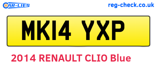 MK14YXP are the vehicle registration plates.