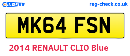 MK64FSN are the vehicle registration plates.