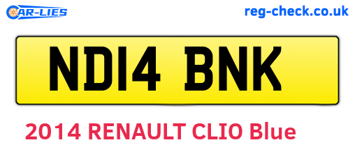 ND14BNK are the vehicle registration plates.