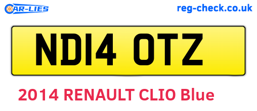 ND14OTZ are the vehicle registration plates.