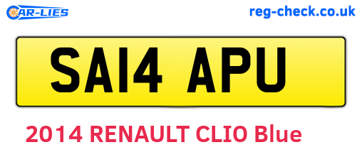 SA14APU are the vehicle registration plates.
