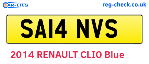 SA14NVS are the vehicle registration plates.
