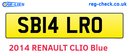SB14LRO are the vehicle registration plates.