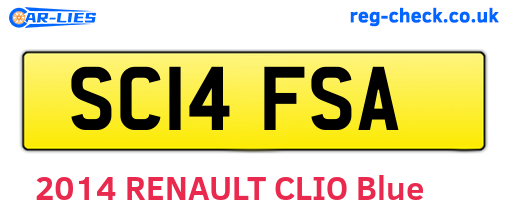 SC14FSA are the vehicle registration plates.