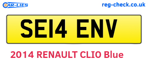 SE14ENV are the vehicle registration plates.