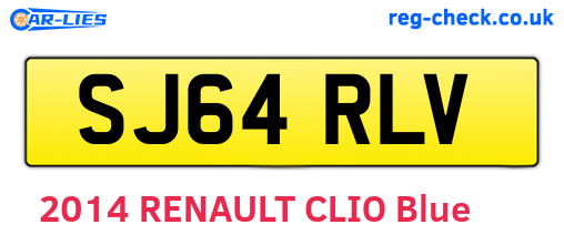 SJ64RLV are the vehicle registration plates.