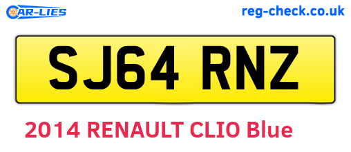 SJ64RNZ are the vehicle registration plates.