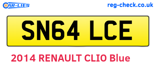 SN64LCE are the vehicle registration plates.
