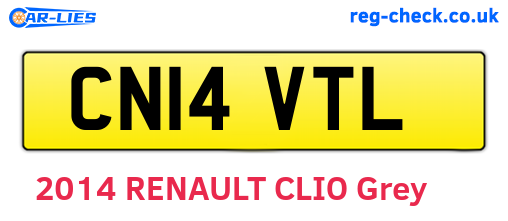 CN14VTL are the vehicle registration plates.