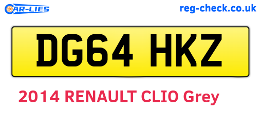 DG64HKZ are the vehicle registration plates.