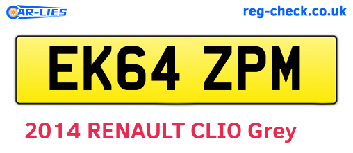 EK64ZPM are the vehicle registration plates.