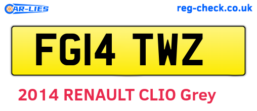 FG14TWZ are the vehicle registration plates.