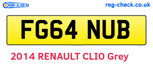 FG64NUB are the vehicle registration plates.