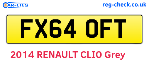 FX64OFT are the vehicle registration plates.