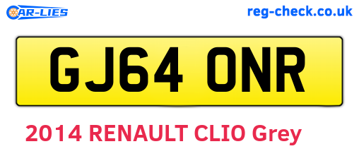 GJ64ONR are the vehicle registration plates.