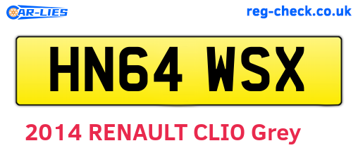 HN64WSX are the vehicle registration plates.