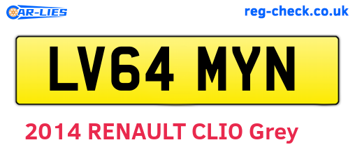 LV64MYN are the vehicle registration plates.