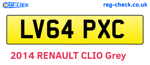 LV64PXC are the vehicle registration plates.