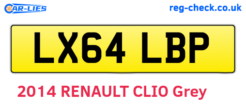 LX64LBP are the vehicle registration plates.