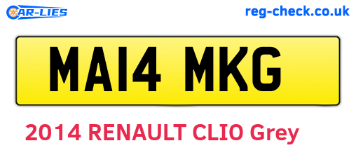 MA14MKG are the vehicle registration plates.