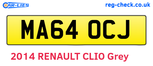 MA64OCJ are the vehicle registration plates.