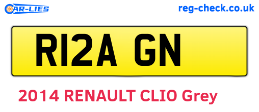 R12AGN are the vehicle registration plates.