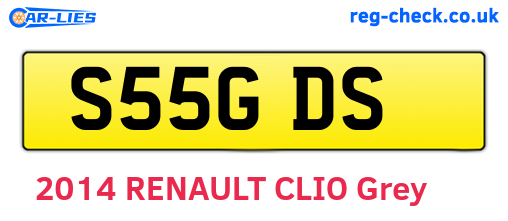 S55GDS are the vehicle registration plates.