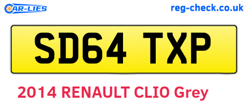 SD64TXP are the vehicle registration plates.