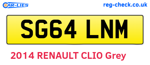 SG64LNM are the vehicle registration plates.