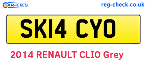 SK14CYO are the vehicle registration plates.