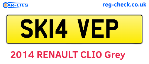 SK14VEP are the vehicle registration plates.