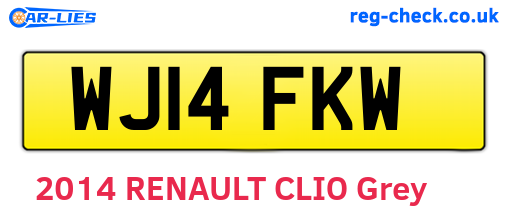 WJ14FKW are the vehicle registration plates.