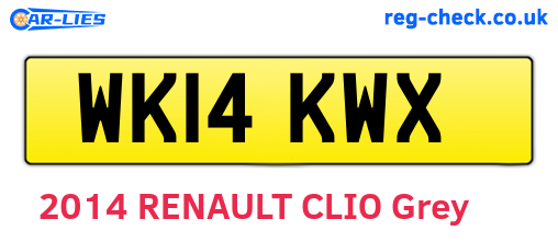 WK14KWX are the vehicle registration plates.