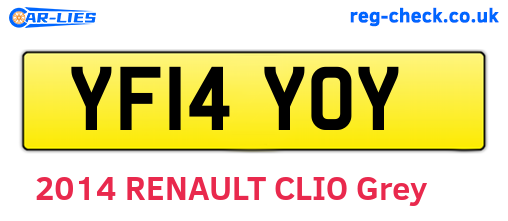 YF14YOY are the vehicle registration plates.