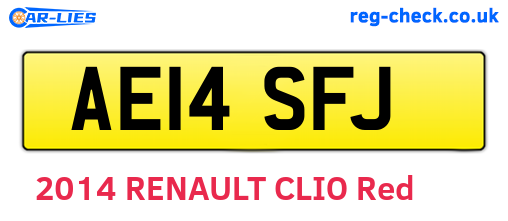 AE14SFJ are the vehicle registration plates.
