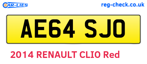 AE64SJO are the vehicle registration plates.