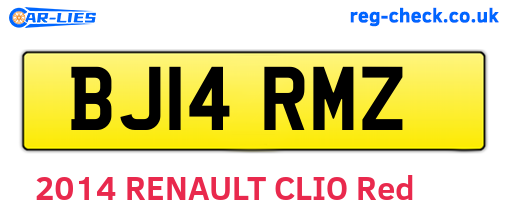 BJ14RMZ are the vehicle registration plates.