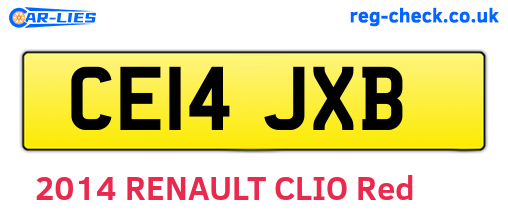 CE14JXB are the vehicle registration plates.