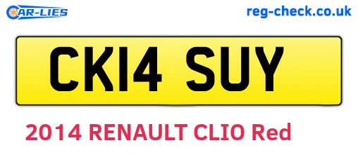 CK14SUY are the vehicle registration plates.