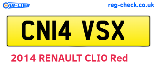 CN14VSX are the vehicle registration plates.