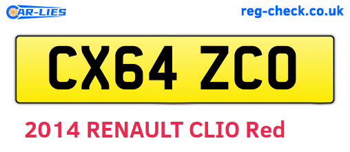 CX64ZCO are the vehicle registration plates.