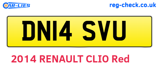 DN14SVU are the vehicle registration plates.