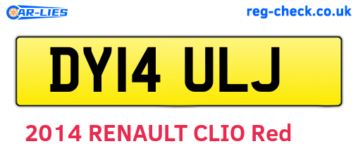 DY14ULJ are the vehicle registration plates.