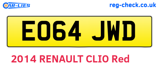EO64JWD are the vehicle registration plates.
